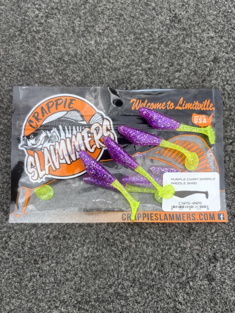 Paddle Shad - Purple Chartreuse Sparkle