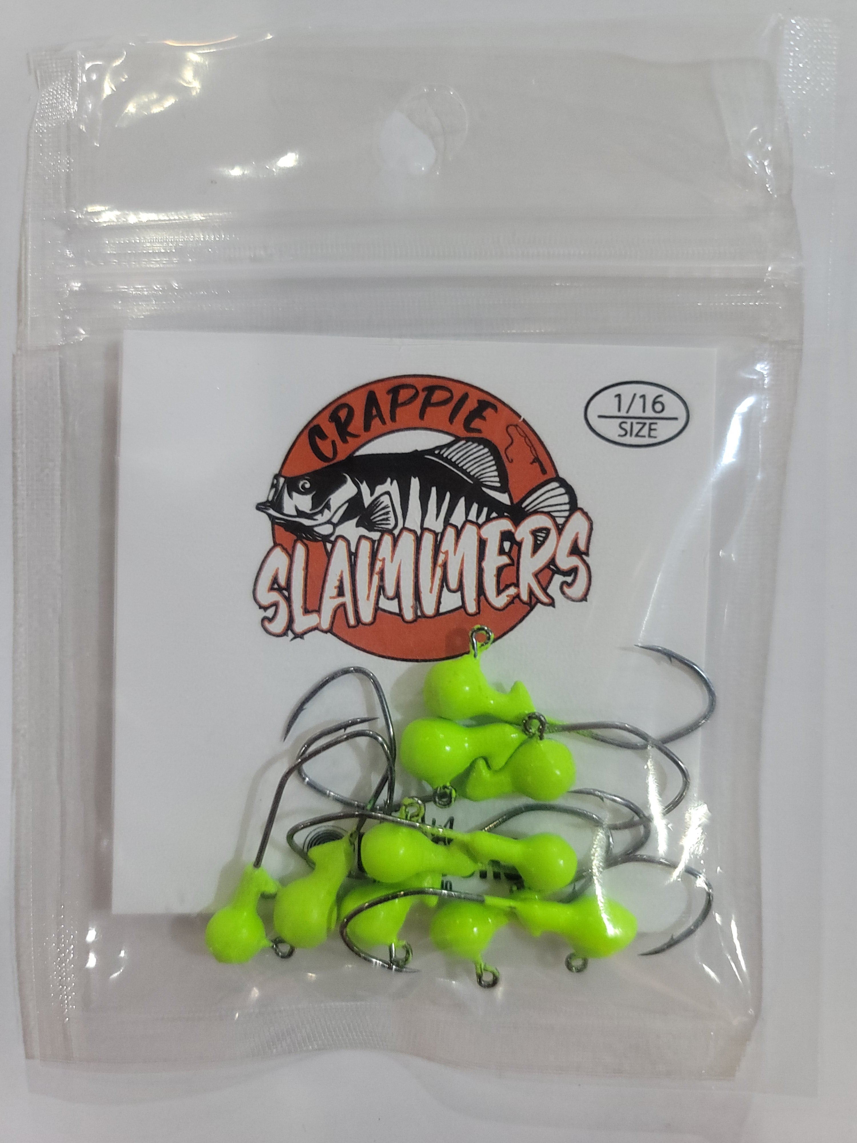1/16oz Sickle Hook Jig Heads pink Crappie Slammers