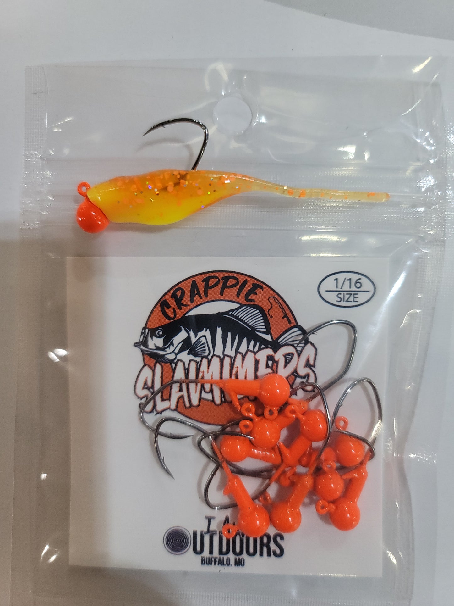 1/16oz Sickle Hook Jig Heads - Orange