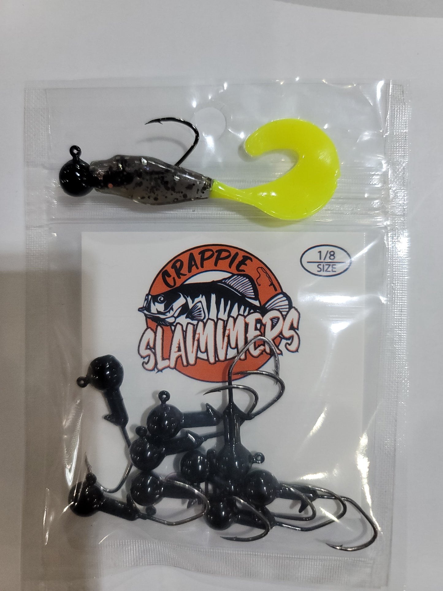 1/8oz Sickle Hook Jig Heads - Jet Black