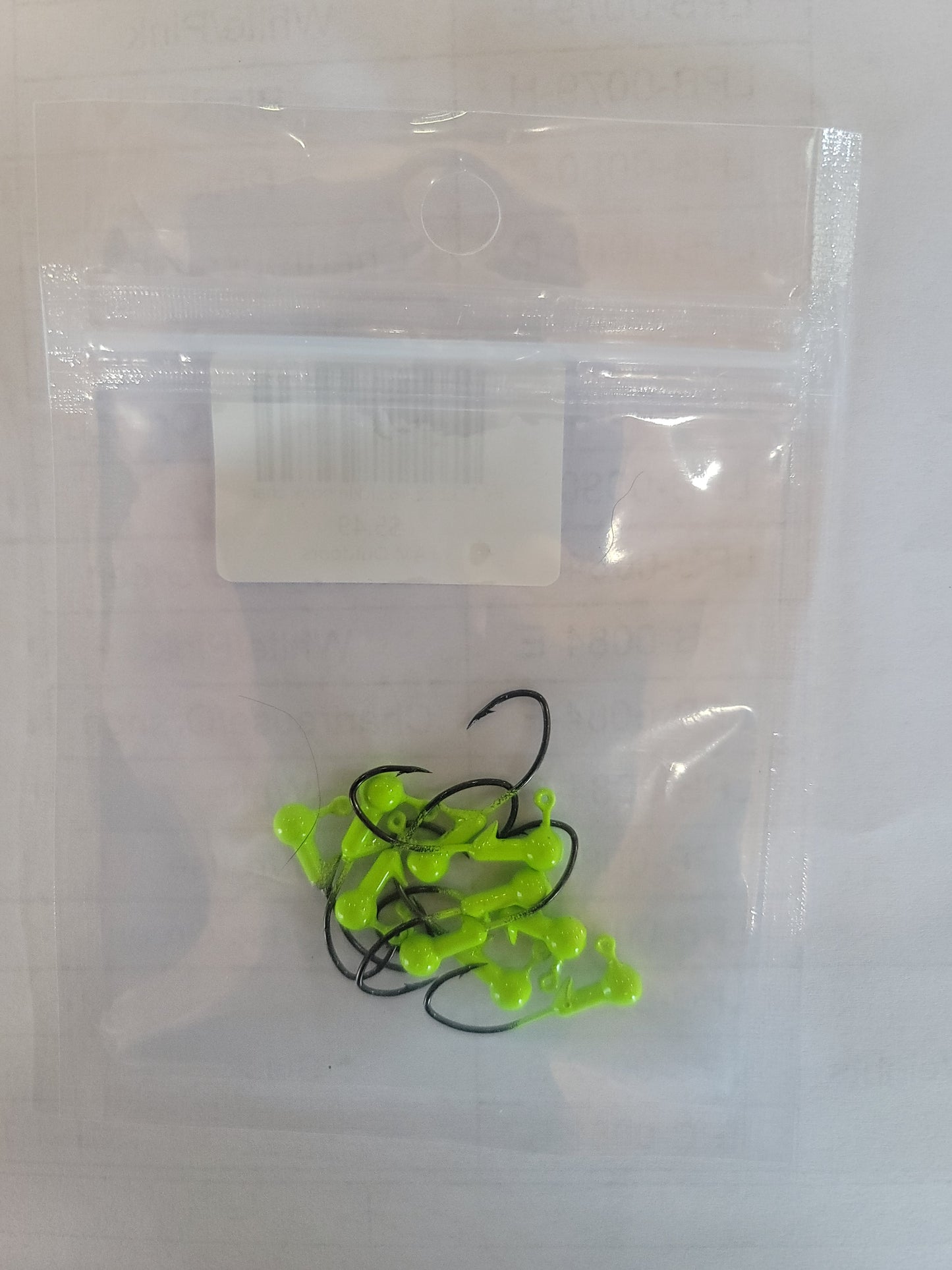 1/32 oz #6 Sickle Hook Chartreuse 10pk