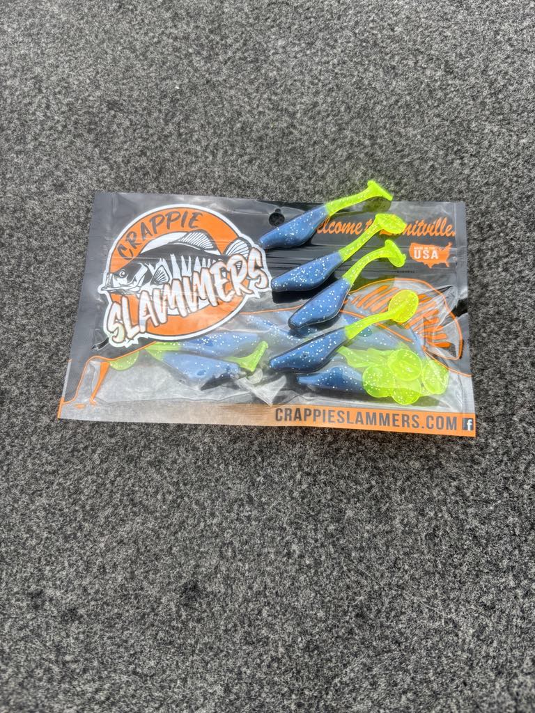 Paddle Shad - Midnight Chartreuse Sparkle