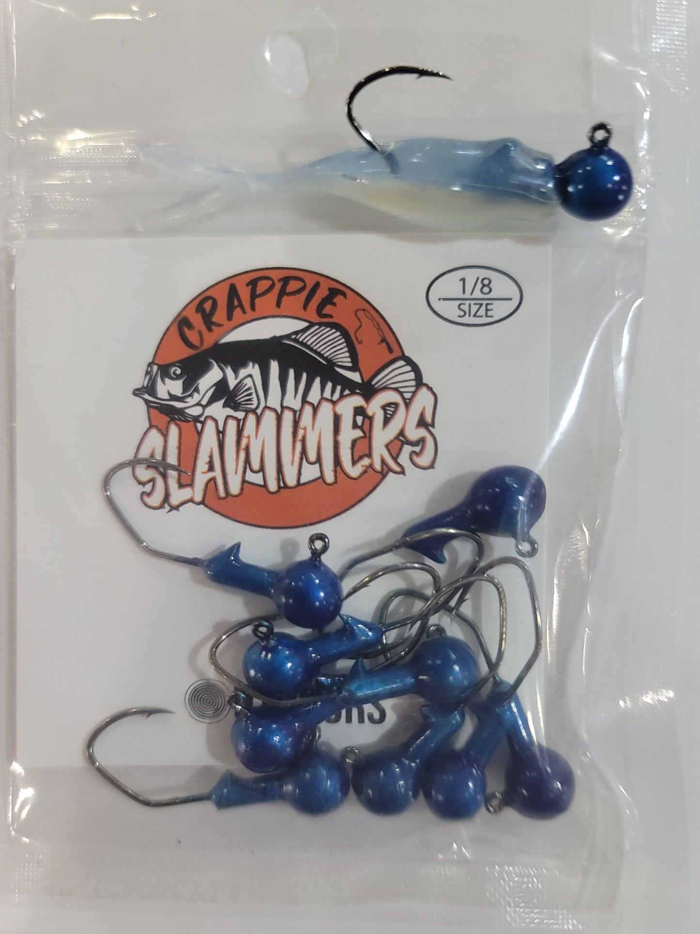 1/8oz Sickle Hook Jig Heads - Candy Blue