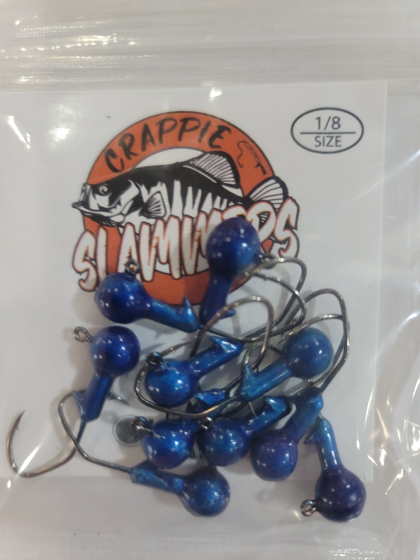 1/8oz Sickle Hook Jig Heads - Candy Blue