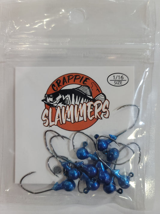 1/16oz Sickle Hook Jig Heads - Candy Blue