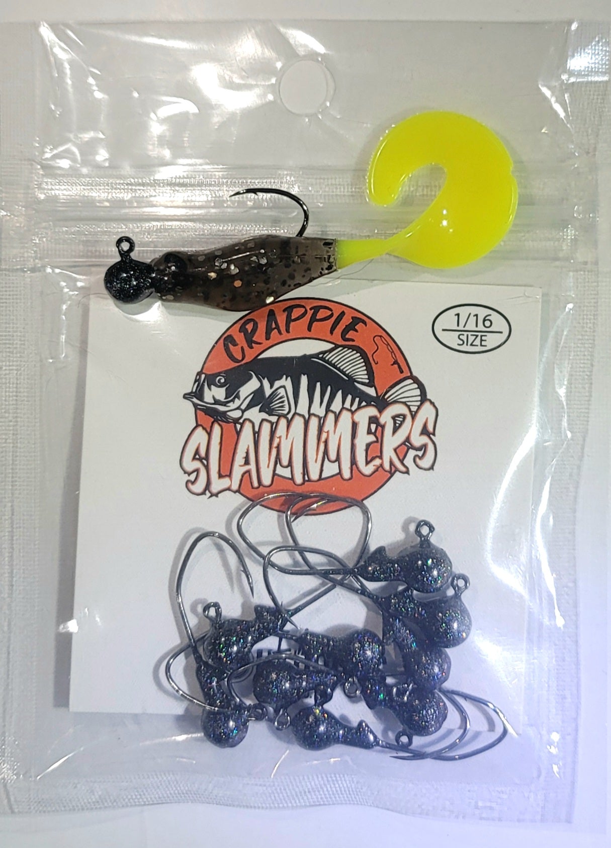 1/16oz Sickle Hook Jig Heads - Galaxy Black