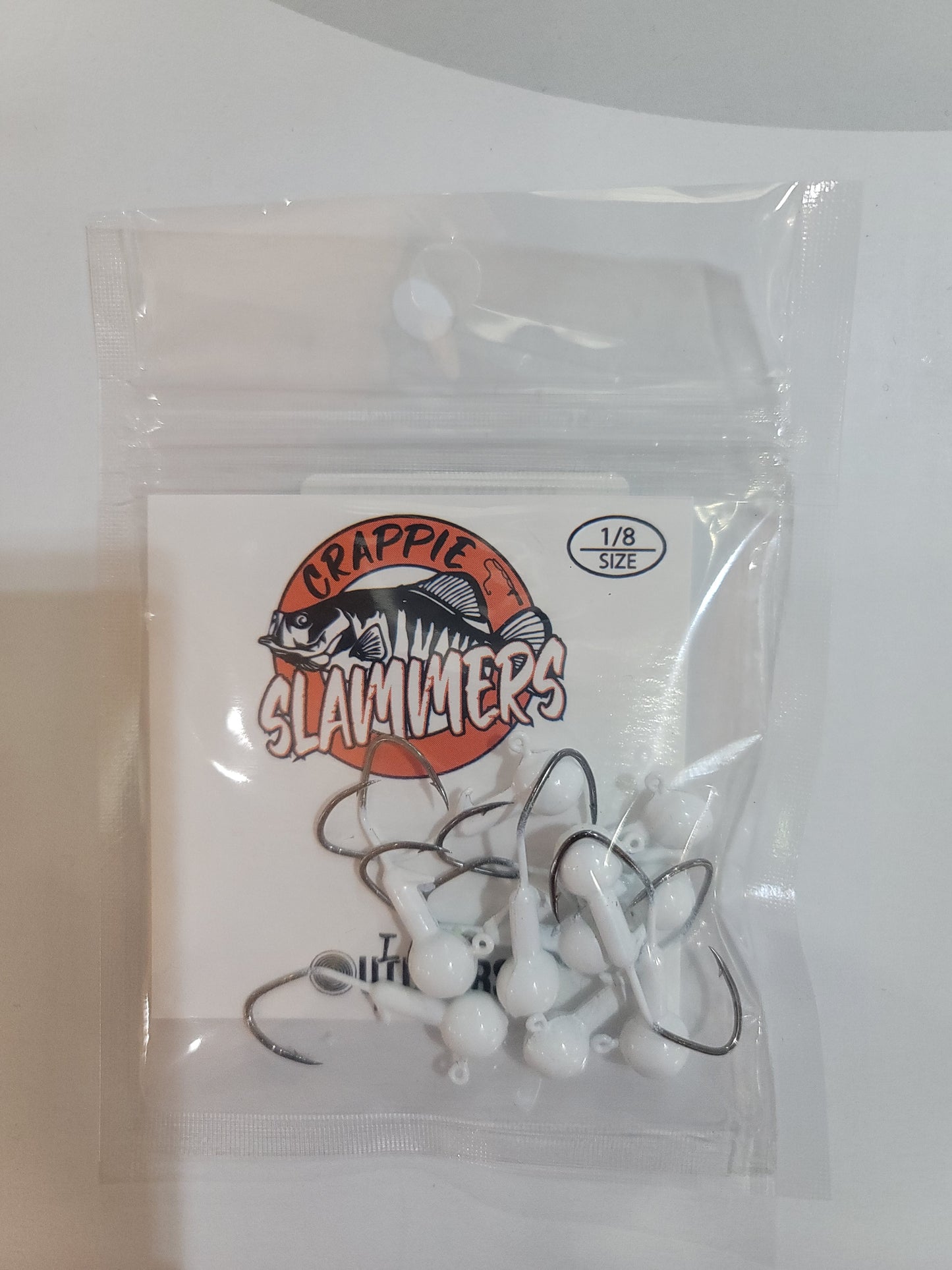 1/8oz Sickle Hook Jig Heads - Pearl White