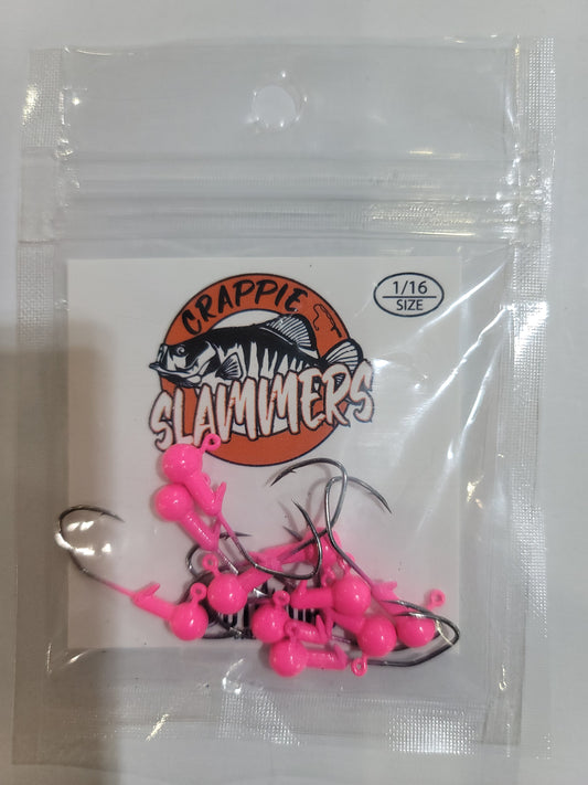 1/16oz Sickle Hook Jig Heads - Pink