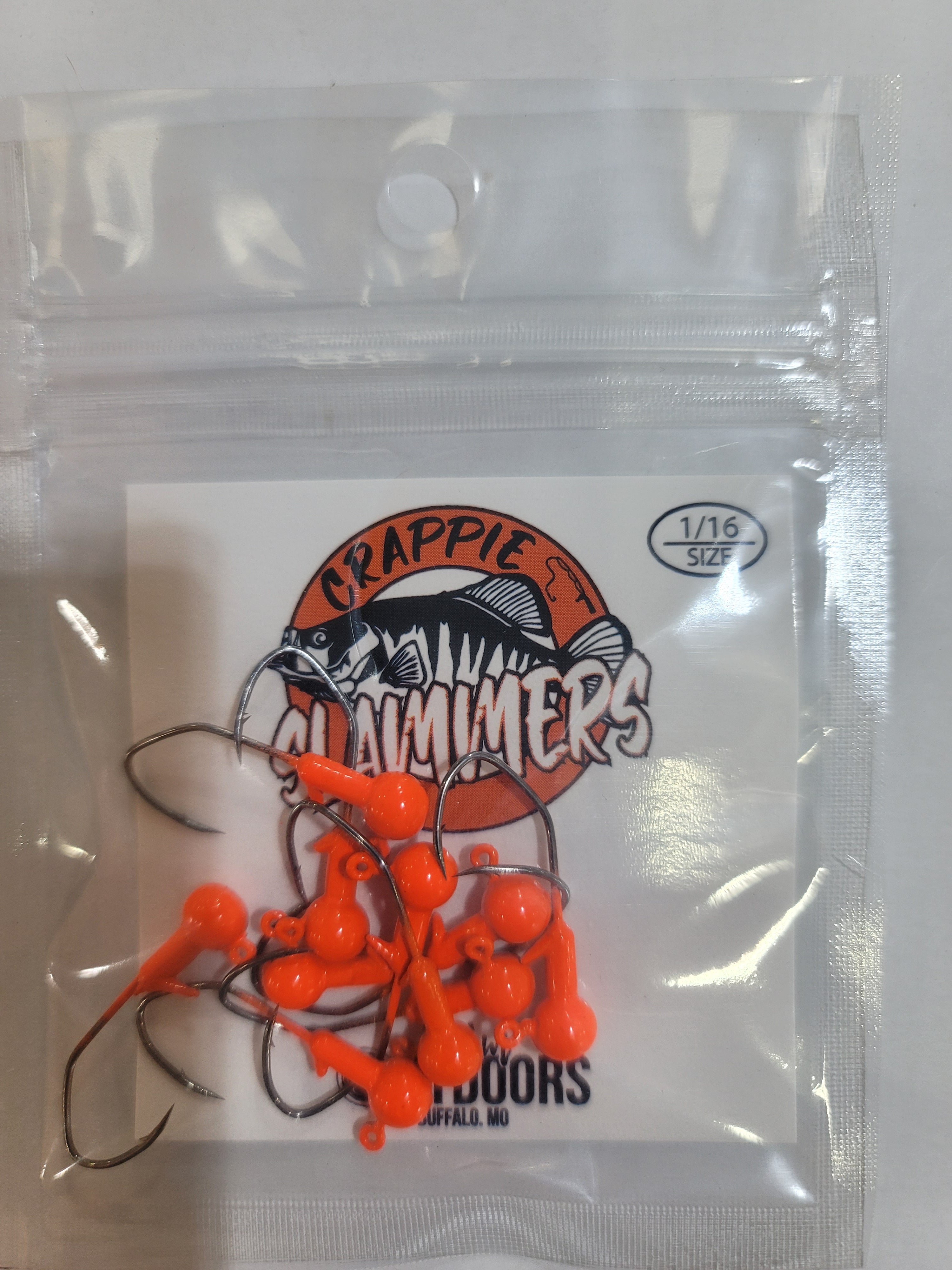 1/16oz Sickle Hook Jig Heads - Orange – Crappie Slammers