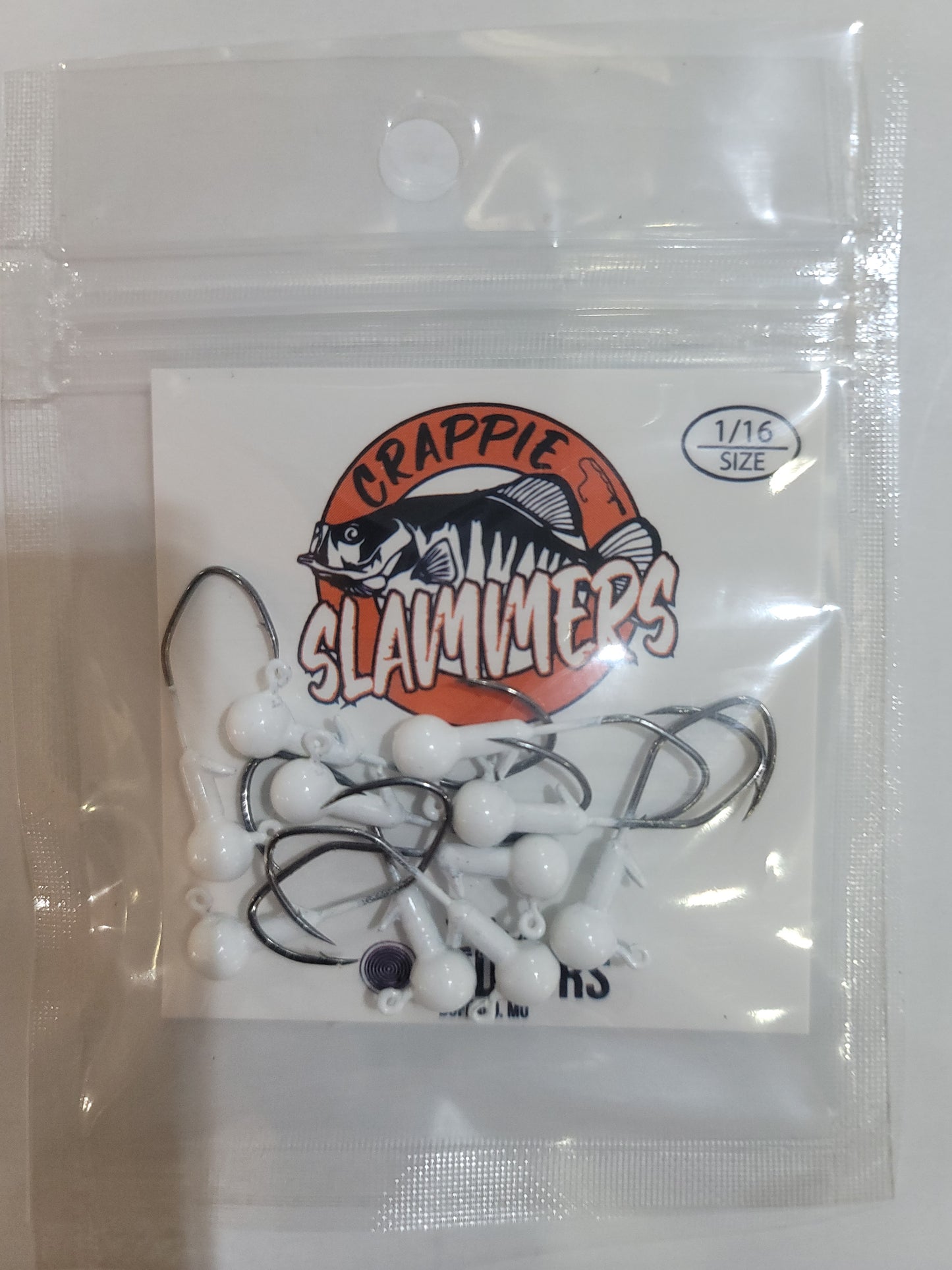 1/16oz Sickle Hook Jig Heads - White