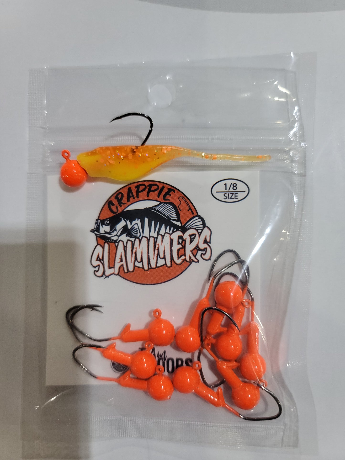 1/8oz Sickle Hook Jig Heads - Orange