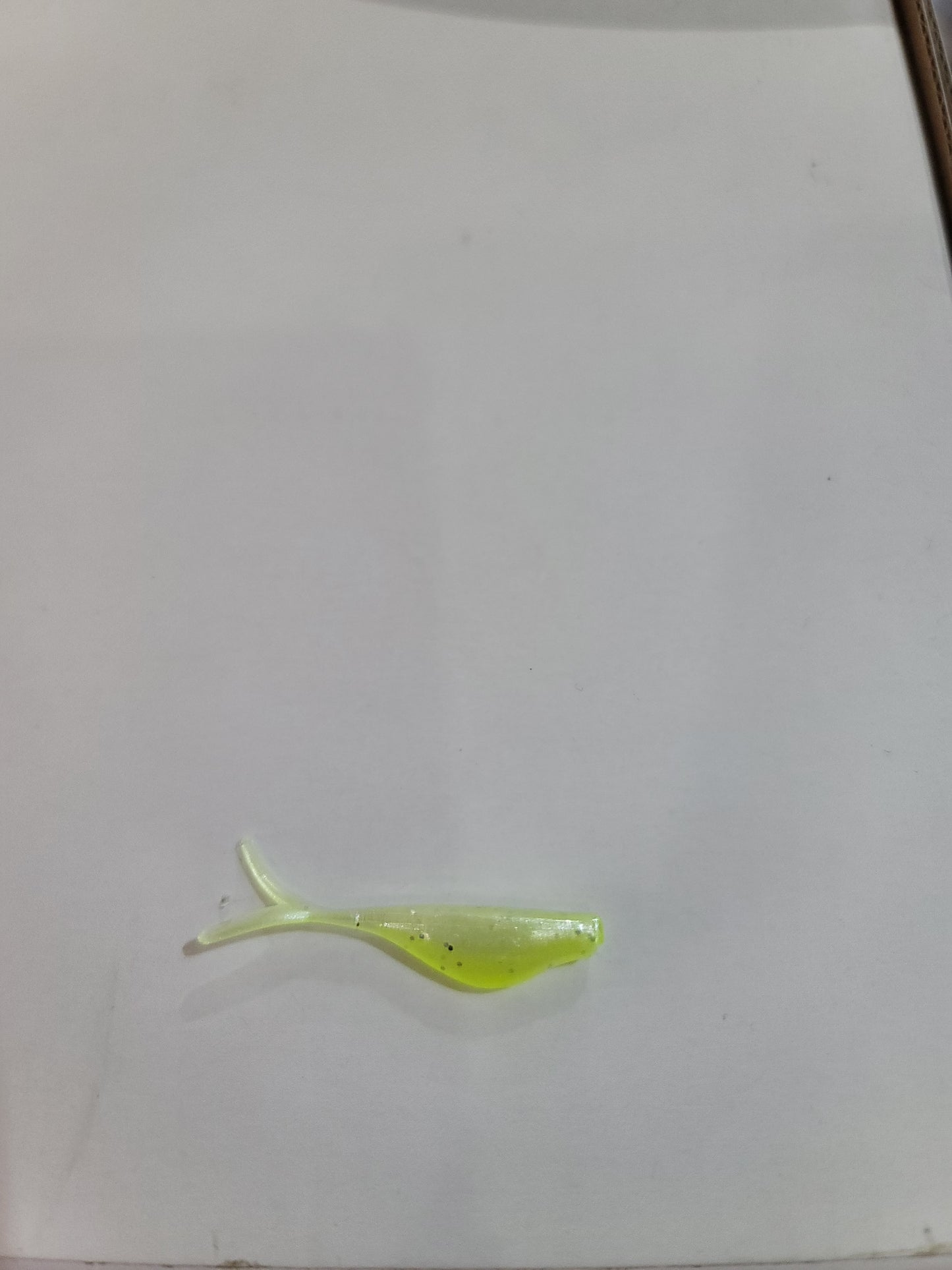 Mini Split Tail Shad - White Pearl Chartreuse Sparkle