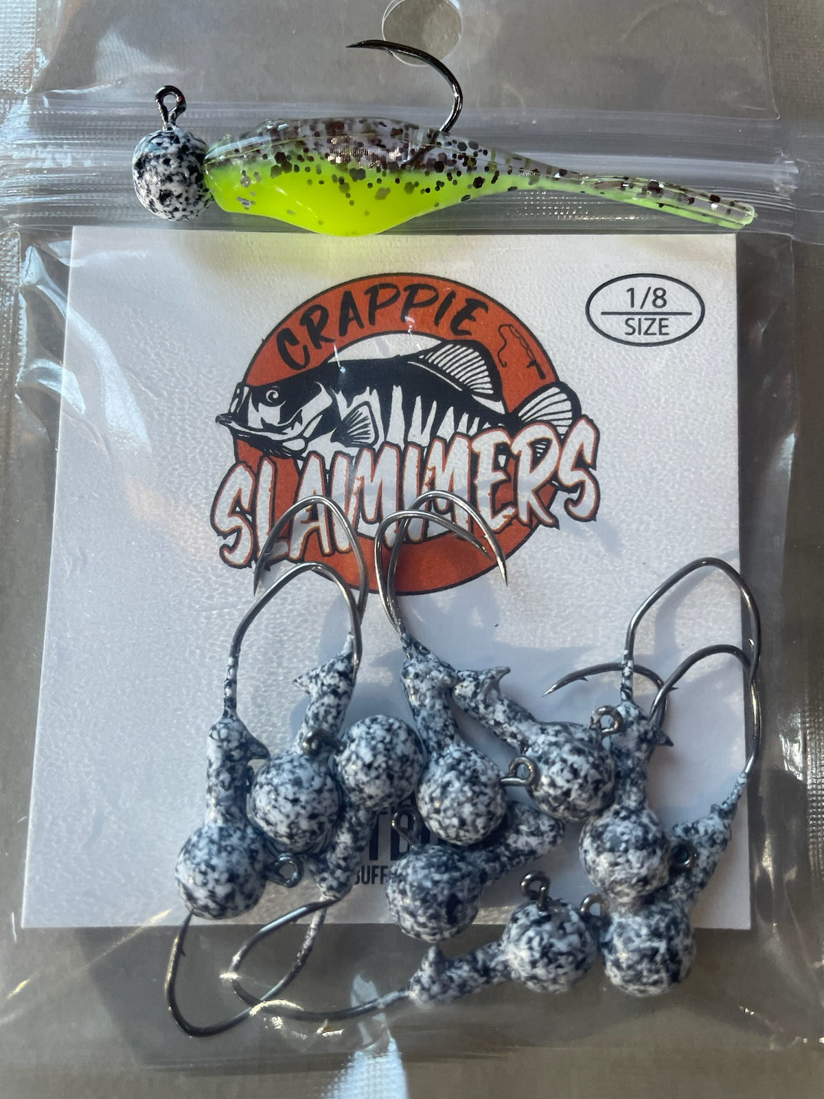 1/8oz Sickle Hook Jig Heads - White Pepper