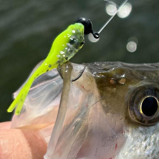 Mini Split Tail Shad - Silver Pepper Glow