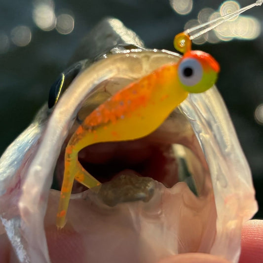 Mini Split Tail Shad - Orange Glow Chartreuse