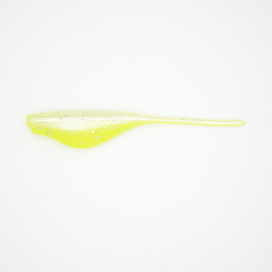 Straight Tail Shad - White Pearl Chartreuse Sparkle