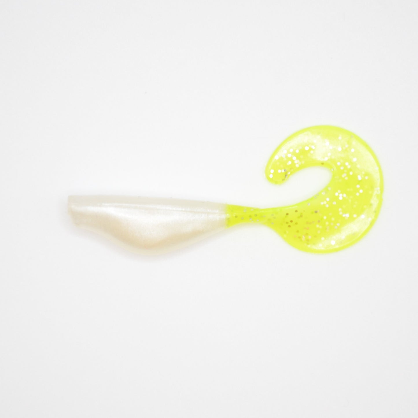 Shad Grub - White Pearl Chartreuse Sparkle