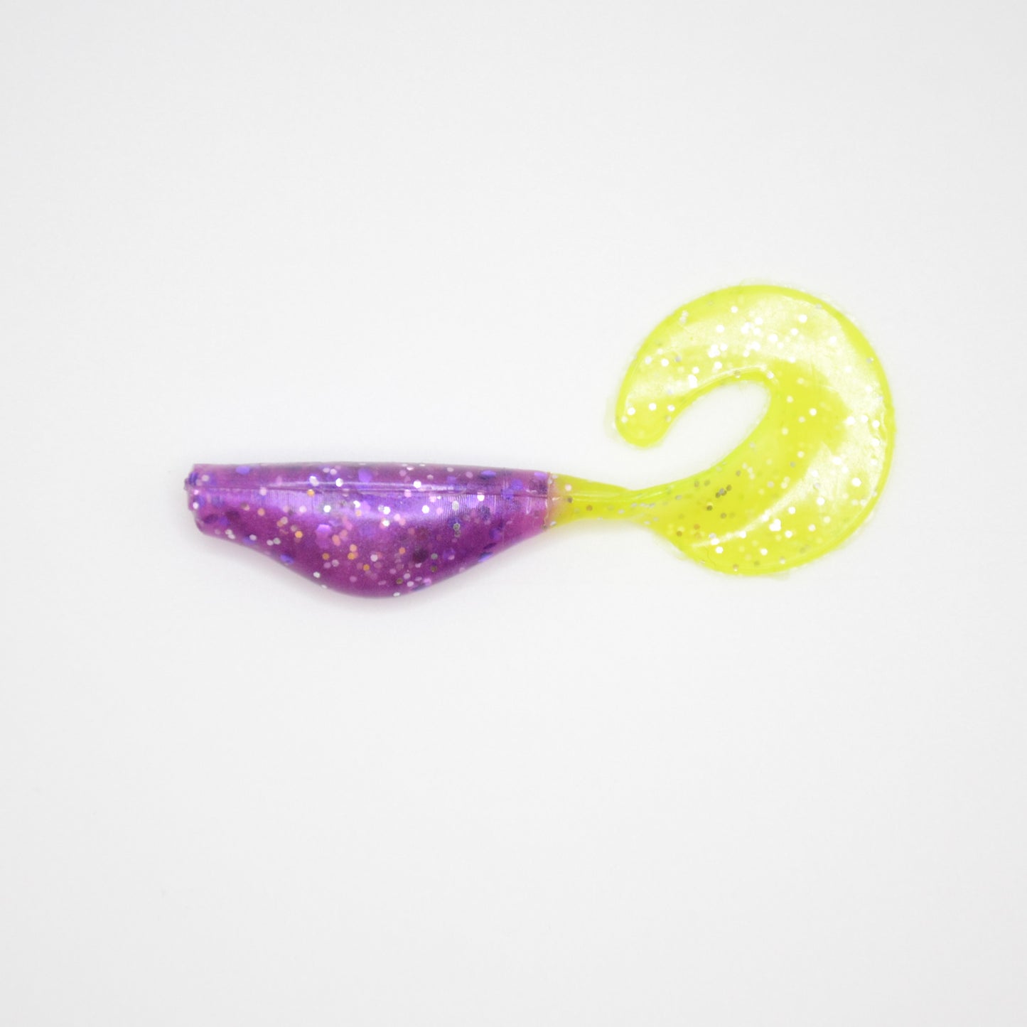 Shad Grub - Purple Chartreuse Sparkle